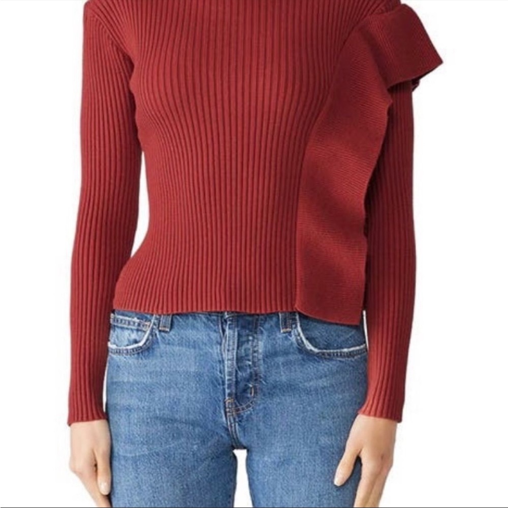 ruffle turtleneck - size small ; Pre owned